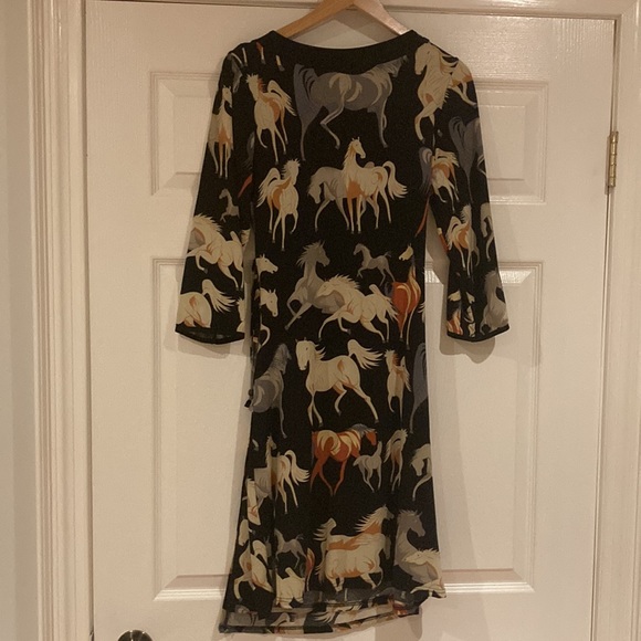 Faux Wrap Dress Horse Print - Picture 3 of 9